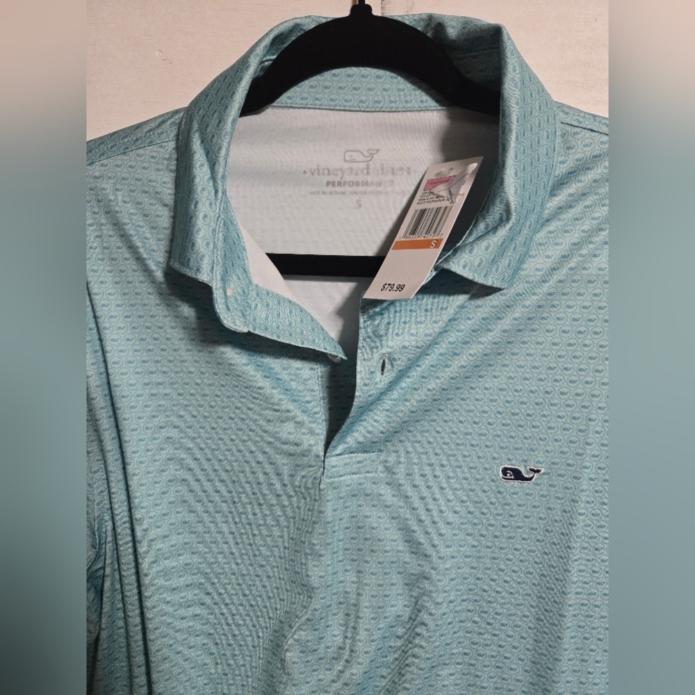 VINEYARD NEW Men's Light Blue Polo Shirt.Size S - Picture 3 of 8